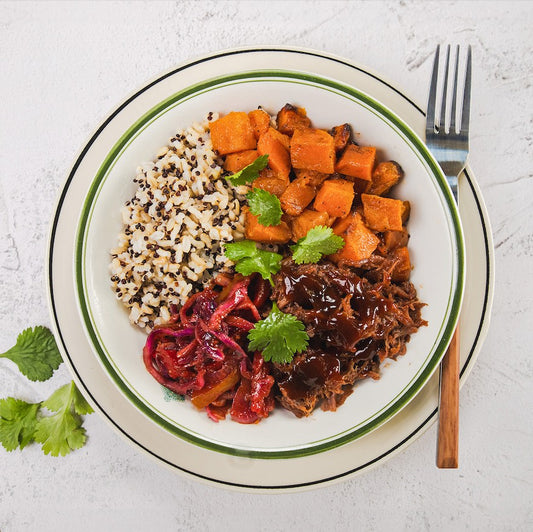 BBQ Pulled Beef Veggie Bowl